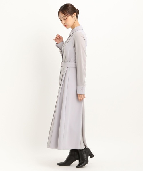 Andemiu(アンデミュウ)の「フロントプリーツワンピース202876(ワンピース・レディース・ライトグレー/ネイビー/アイボリー・FREE)」の10枚目の写真
