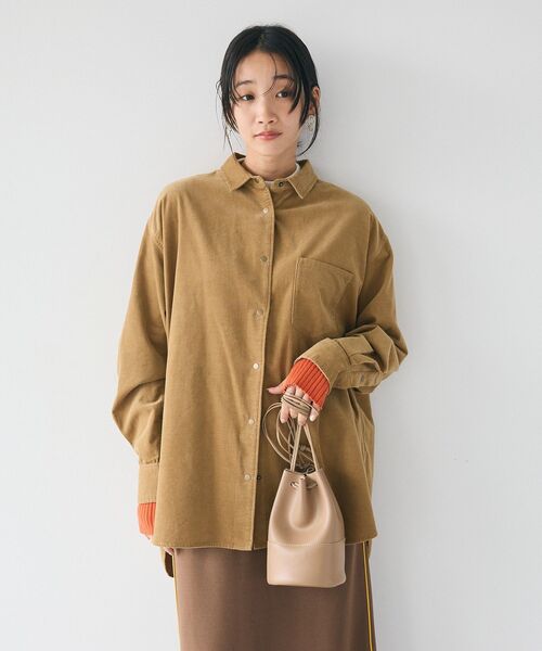 CRAFT STANDARD BOUTIQUE(クラフトスタンダードブティック)の「コーデュロイシャツ(シャツ/ブラウス・レディース・キャメル/ブラック/アイボリー・FREE)」の3枚目の写真