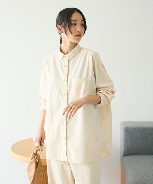 CRAFT STANDARD BOUTIQUE(クラフトスタンダードブティック)の「コーデュロイシャツ(シャツ/ブラウス・レディース・キャメル/ブラック/アイボリー・FREE)」の4枚目の写真