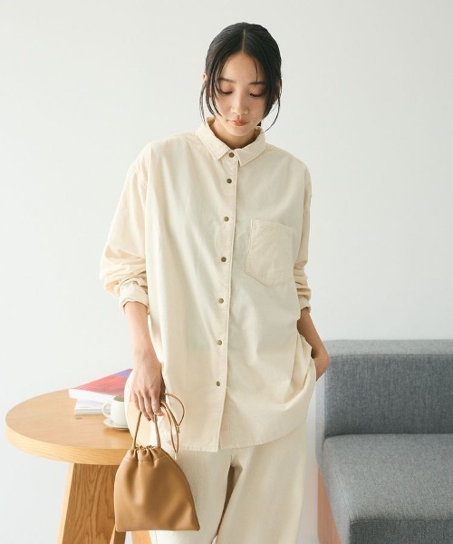 CRAFT STANDARD BOUTIQUE(クラフトスタンダードブティック)の「コーデュロイシャツ(シャツ/ブラウス・レディース・キャメル/ブラック/アイボリー・FREE)」の5枚目の写真
