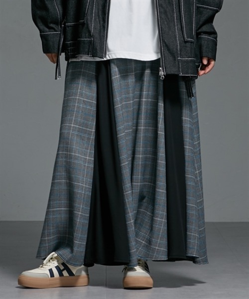 Soiunique（スワユニーク）の「チェック切替ボリュームたっぷりスカート ［Soiunique］（スカート・レディース・グレー系/ブラウン系・M/L）」の13枚目の写真