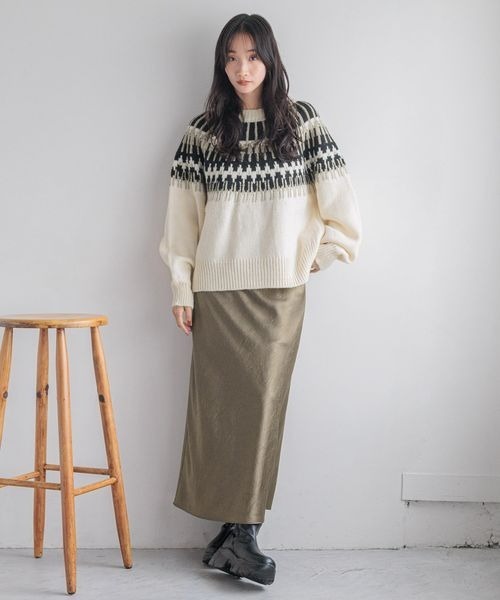 LOWRYS FARM（ローリーズファーム）の「ノルディック２ＷＡＹカーディガン　250030（カーディガン/ボレロ・レディース・ブラック/ブラウン/ブルー・FREE）」の16枚目の写真