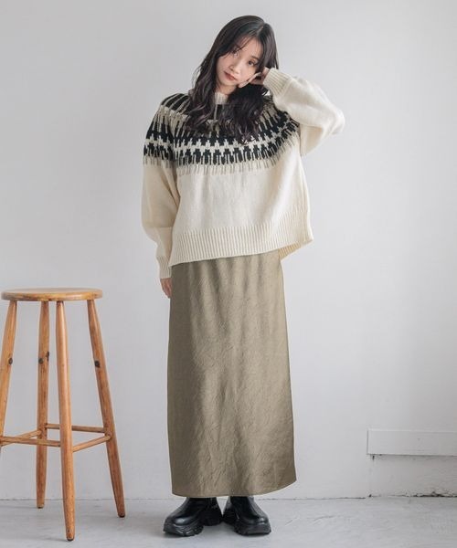 LOWRYS FARM（ローリーズファーム）の「ノルディック２ＷＡＹカーディガン　250030（カーディガン/ボレロ・レディース・ブラック/ブラウン/ブルー・FREE）」の17枚目の写真