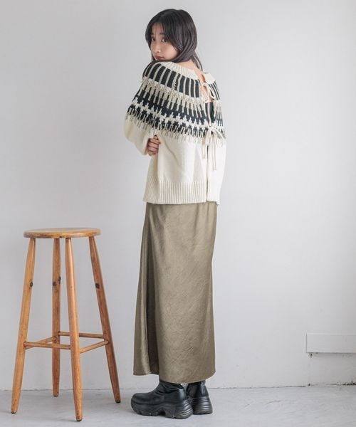 LOWRYS FARM（ローリーズファーム）の「ノルディック２ＷＡＹカーディガン　250030（カーディガン/ボレロ・レディース・ブラック/ブラウン/ブルー・FREE）」の18枚目の写真