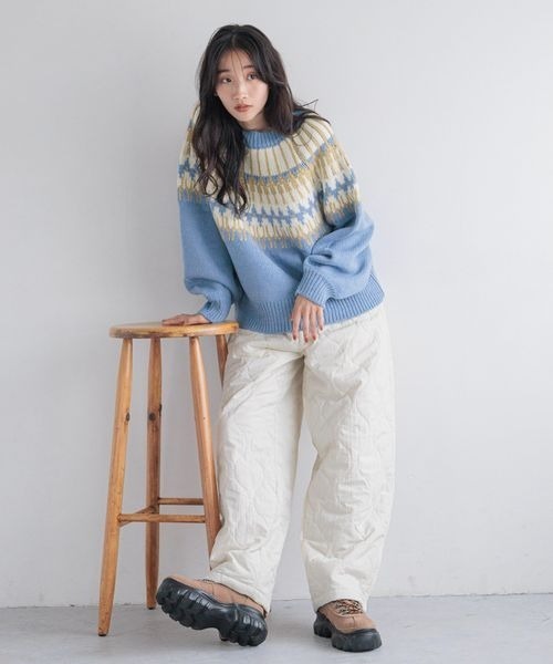 LOWRYS FARM（ローリーズファーム）の「ノルディック２ＷＡＹカーディガン　250030（カーディガン/ボレロ・レディース・ブラック/ブラウン/ブルー・FREE）」の5枚目の写真