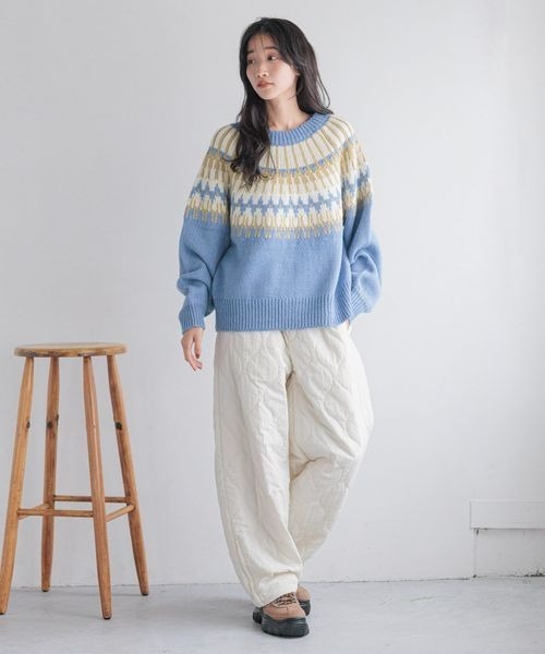 LOWRYS FARM（ローリーズファーム）の「ノルディック２ＷＡＹカーディガン　250030（カーディガン/ボレロ・レディース・ブラック/ブラウン/ブルー・FREE）」の6枚目の写真