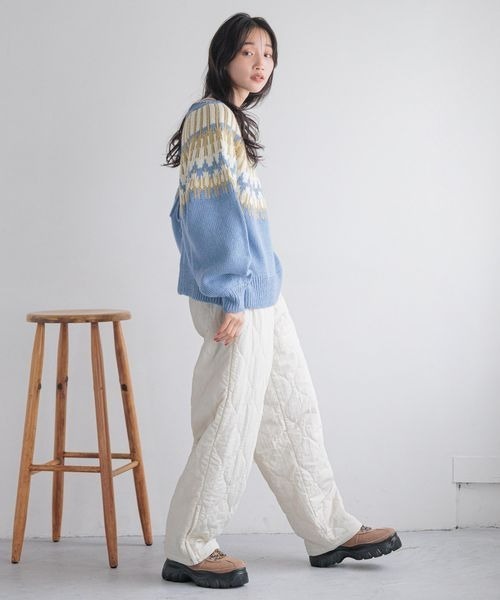 LOWRYS FARM（ローリーズファーム）の「ノルディック２ＷＡＹカーディガン　250030（カーディガン/ボレロ・レディース・ブラック/ブラウン/ブルー・FREE）」の7枚目の写真