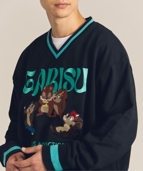 GALLIS ADDICTION（ガリスアディクション）の「GARISU-チル友Vネックトレーナー（スウェット・メンズ・ブラック/グレー・L/M）」の3枚目の写真