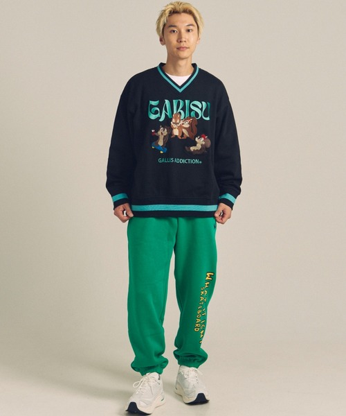 GALLIS ADDICTION（ガリスアディクション）の「GARISU-チル友Vネックトレーナー（スウェット・メンズ・ブラック/グレー・L/M）」の10枚目の写真