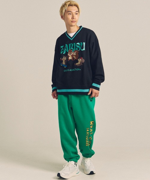 GALLIS ADDICTION（ガリスアディクション）の「GARISU-チル友Vネックトレーナー（スウェット・メンズ・ブラック/グレー・L/M）」の11枚目の写真