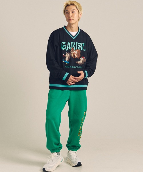 GALLIS ADDICTION（ガリスアディクション）の「GARISU-チル友Vネックトレーナー（スウェット・メンズ・ブラック/グレー・L/M）」の12枚目の写真