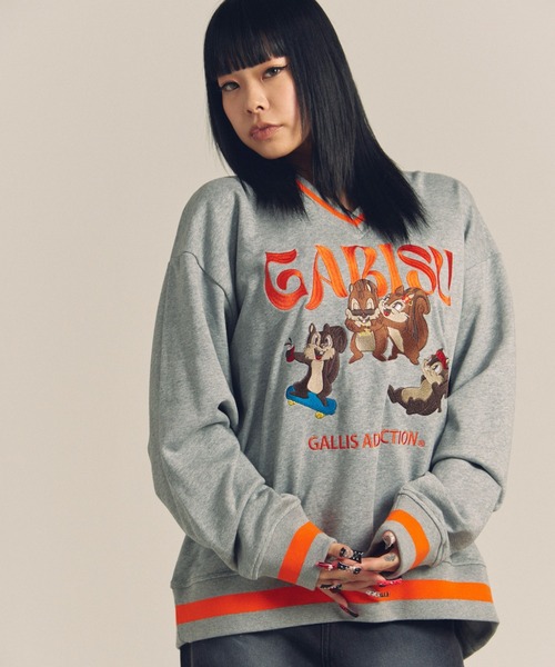 GALLIS ADDICTION（ガリスアディクション）の「GARISU-チル友Vネックトレーナー（スウェット・メンズ・ブラック/グレー・L/M）」の19枚目の写真