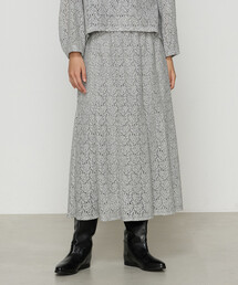 K.T KIYOKO TAKASE | 【セットアップ対応】フラワーモチーフ起毛ウールレース スカート(スカート)