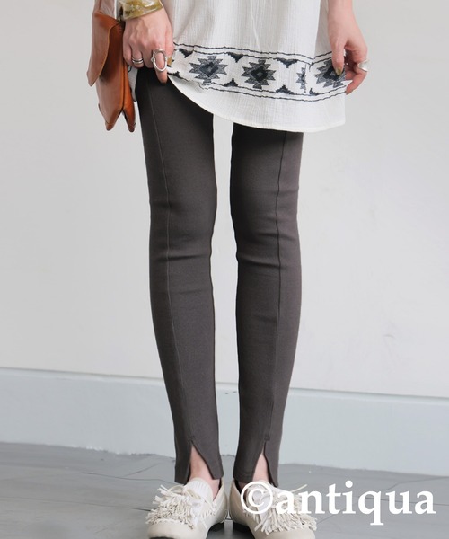 antiqua（アンティカ）の「シュッと美レギンスパンツ（レギンス/スパッツ・レディース・チャコールグレー/ブラック/アイボリー・LARGE/MEDIUM）」の3枚目の写真