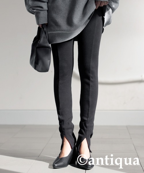 antiqua（アンティカ）の「シュッと美レギンスパンツ（レギンス/スパッツ・レディース・チャコールグレー/ブラック/アイボリー・LARGE/MEDIUM）」の16枚目の写真