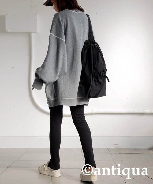 antiqua（アンティカ）の「シュッと美レギンスパンツ（レギンス/スパッツ・レディース・チャコールグレー/ブラック/アイボリー・LARGE/MEDIUM）」の14枚目の写真