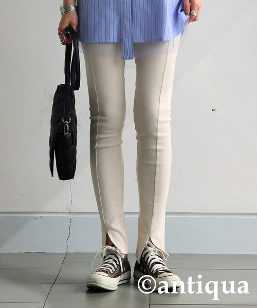antiqua（アンティカ）の「シュッと美レギンスパンツ（レギンス/スパッツ・レディース・チャコールグレー/ブラック/アイボリー・LARGE/MEDIUM）」の9枚目の写真