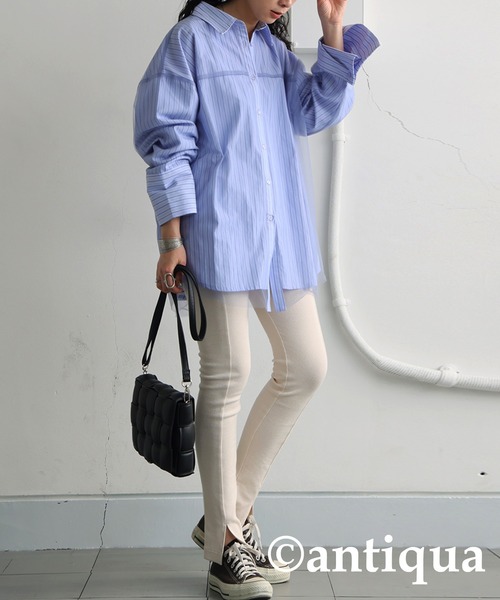 antiqua（アンティカ）の「シュッと美レギンスパンツ（レギンス/スパッツ・レディース・チャコールグレー/ブラック/アイボリー・LARGE/MEDIUM）」の10枚目の写真