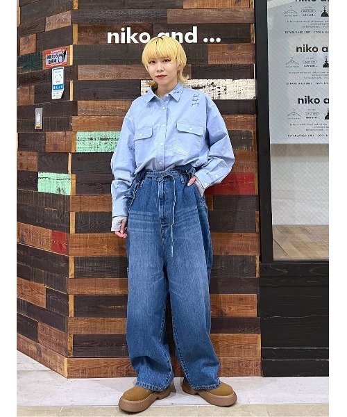 niko and...(ニコアンド)の「【NKJ 2025SS】SUSPENDER DENIM(サロペット/オーバーオール・レディース・インディゴブルー/ライトグレー/サックスブルー・FREE)」の8枚目の写真