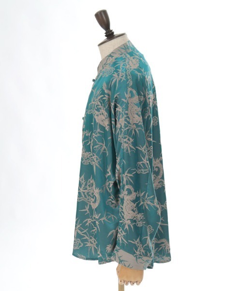 チャイナシーズ❤️ドラゴンローブ柄のインテリアテキスタイル❤️ 超レア柄　⭐️☆匿名☆ セール】ドラゴンジャカードチャイナシャツ（シャツ/ブラウス）｜AXES