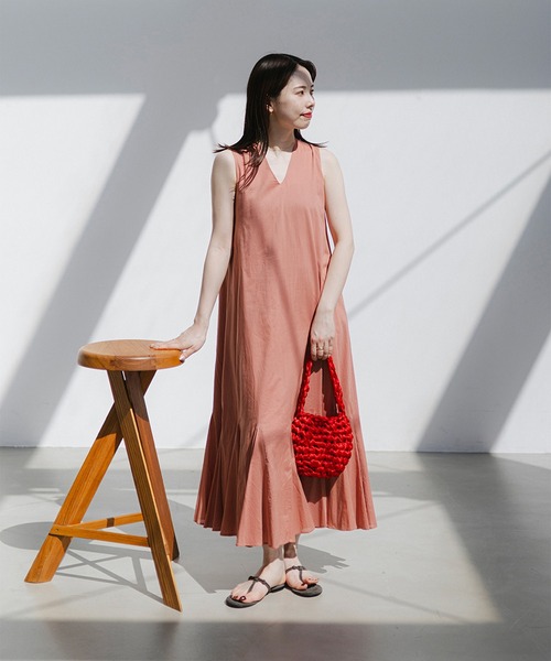 別注】MARIHA / 夏の月影 ソリッド ワンピース［手洗い可