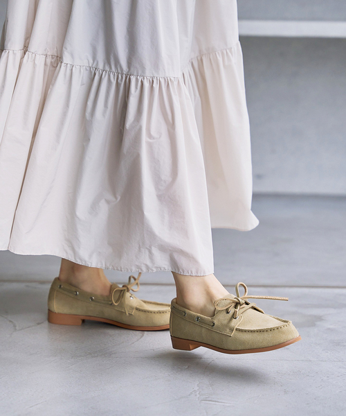 LE TALON（ルタロン）の「レザーデッキシューズ（モカシン/デッキシューズ・レディース・ベージュ/ホワイト・24.5cm/25cm/22cm/22.5cm/23cm/23.5cm/24cm）」の8枚目の写真