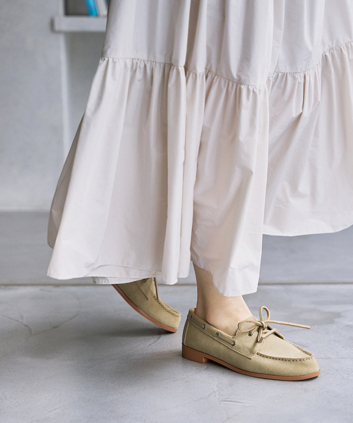 LE TALON（ルタロン）の「レザーデッキシューズ（モカシン/デッキシューズ・レディース・ベージュ/ホワイト・24.5cm/25cm/22cm/22.5cm/23cm/23.5cm/24cm）」の12枚目の写真