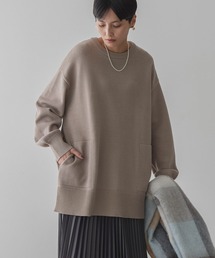 サイドポケットロングニットプルオーバー