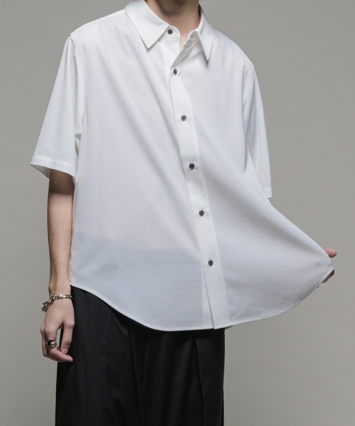 CASPER JOHN(キャスパージョン)の「Various loose shirts -cool touch fabric- /バリアスルーズシャツ -クールタッチファブリック-(シャツ/ブラウス・メンズ・グレー/チャコールグレー/ブルー/ブラック系その他/ブラック/サックスブルー/パープル/ホワイト/グリーン/ブラック×ホワイト/ライトグレー・X-SMALL/SMALL/MEDIUM/LARGE)」の21枚目の写真