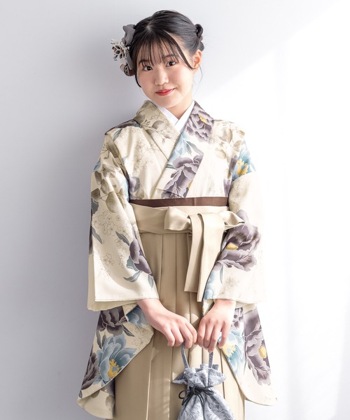 floroハイジュニア袴4点セット（着物・襦袢・下帯・袴）（着物 
