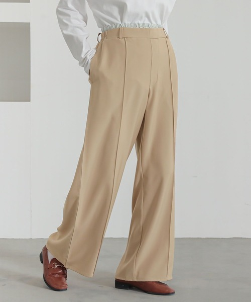 n'OrLABEL(ノアールレーベル)の「『ダブルウエストワイドパンツ』(スラックス・レディース・チャコール/ベージュ・1/2)」の8枚目の写真