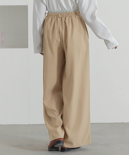 n'OrLABEL(ノアールレーベル)の「『ダブルウエストワイドパンツ』(スラックス・レディース・チャコール/ベージュ・1/2)」の9枚目の写真