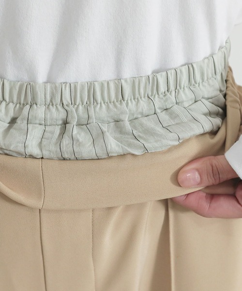 n'OrLABEL(ノアールレーベル)の「『ダブルウエストワイドパンツ』(スラックス・レディース・チャコール/ベージュ・1/2)」の12枚目の写真
