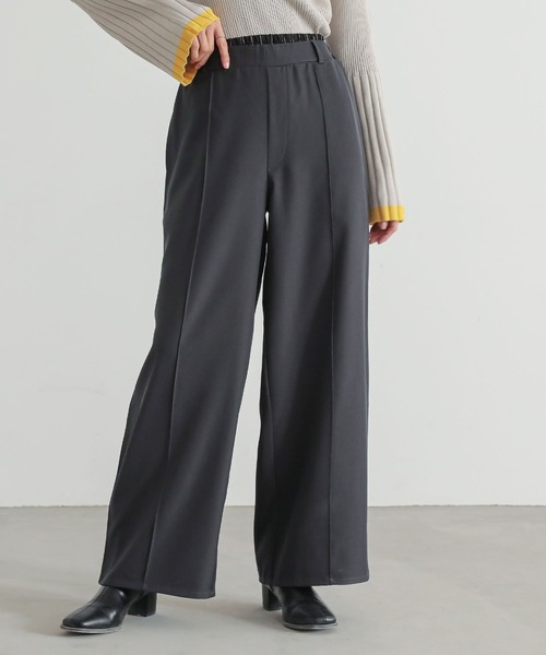 n'OrLABEL(ノアールレーベル)の「『ダブルウエストワイドパンツ』(スラックス・レディース・チャコール/ベージュ・1/2)」の3枚目の写真