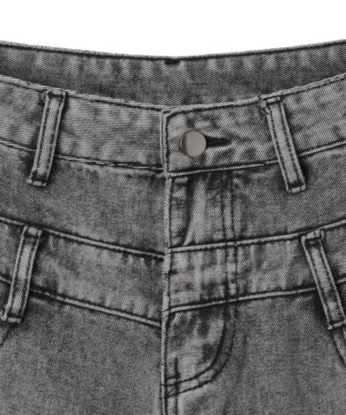 Figments(フィグメンツ)の「ダブルウエストブリーチバギーパンツ(デニムパンツ・レディース・グレー・SMALL/MEDIUM/LARGE)」の7枚目の写真