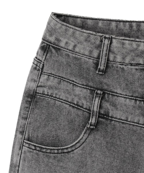 Figments(フィグメンツ)の「ダブルウエストブリーチバギーパンツ(デニムパンツ・レディース・グレー・SMALL/MEDIUM/LARGE)」の8枚目の写真