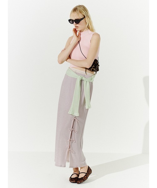 LILY BROWN（リリーブラウン）の「カップインアメスリニットトップス（ニット/セーター・レディース・ホワイト/シルバー/チャコールグレー/ピンク・FREE）」の8枚目の写真