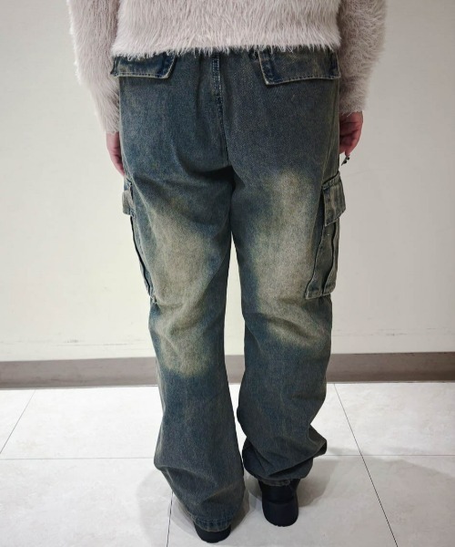 ampm(エーエムピーエム)の「【ampm】ビンテージ加工グランジカーゴデニムパンツ(デニムパンツ・レディース・ブルー・M/S/L)」の6枚目の写真