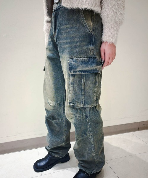 ampm(エーエムピーエム)の「【ampm】ビンテージ加工グランジカーゴデニムパンツ(デニムパンツ・レディース・ブルー・M/S/L)」の17枚目の写真