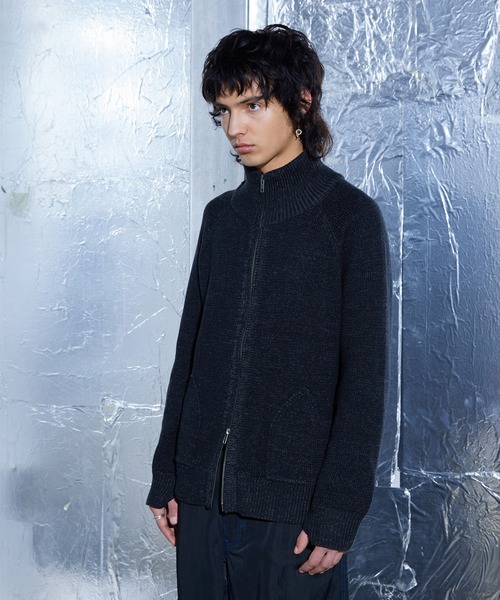 a2o ハイネックジッパーニット ダークグレー M 【公式通販】