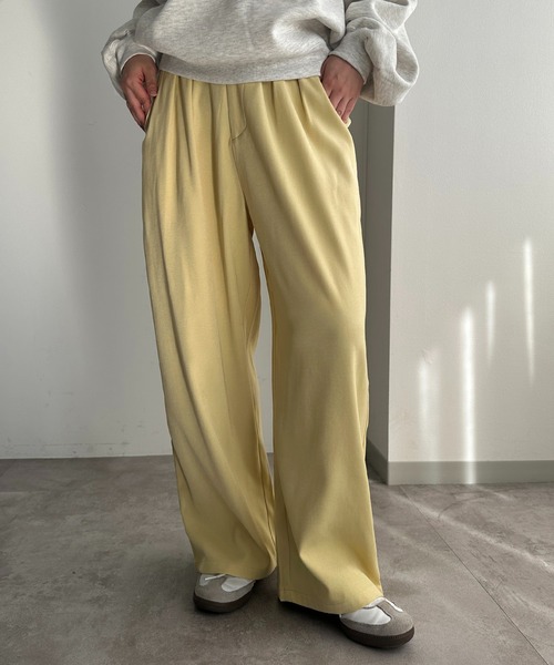 apres jour mignon(アプレジュールミニョン)の「カラーワイドパンツ【ZOZOTOWN限定アイテム】(その他パンツ・レディース・グリーン/ピンク/イエロー/ブラック/ネイビー・SMALL/X-LARGE/MEDIUM)」の4枚目の写真