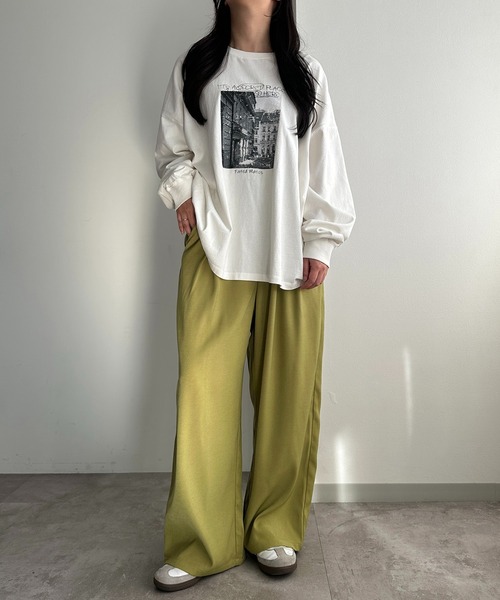 apres jour mignon(アプレジュールミニョン)の「カラーワイドパンツ【ZOZOTOWN限定アイテム】(その他パンツ・レディース・グリーン/ピンク/イエロー/ブラック/ネイビー・SMALL/X-LARGE/MEDIUM)」の6枚目の写真