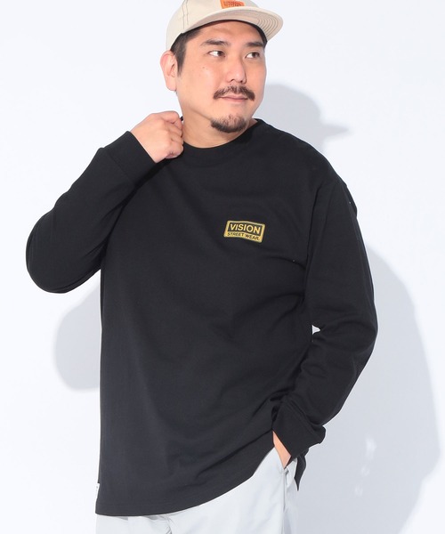 VISION STREET WEAR(ヴィジョンストリートウェア)の「VISION STREET WEAR (ヴィジョンストリートウェア) ゴーストサインボード バックプリント クルーネック 長袖 Tシャツ 5305701(Tシャツ/カットソー・メンズ・ホワイト/ブラック・5L/3L/4L)」の2枚目の写真