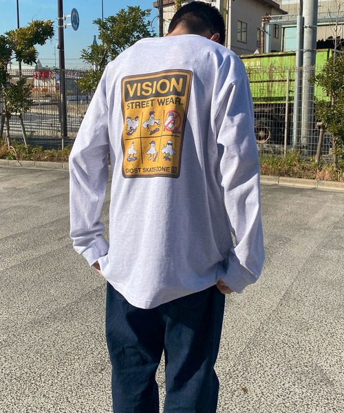 VISION STREET WEAR(ヴィジョンストリートウェア)の「VISION STREET WEAR (ヴィジョンストリートウェア) ゴーストサインボード バックプリント クルーネック 長袖 Tシャツ 5305701(Tシャツ/カットソー・メンズ・ホワイト/ブラック・5L/3L/4L)」の4枚目の写真