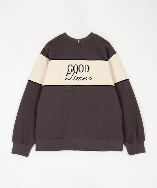 NICOLE CLUB(ニコル クラブ)の「ZIP付きバイカラー刺繍スウェット(スウェット・レディース・ネイビー/ボルドー/チャコール・FREE)」の5枚目の写真