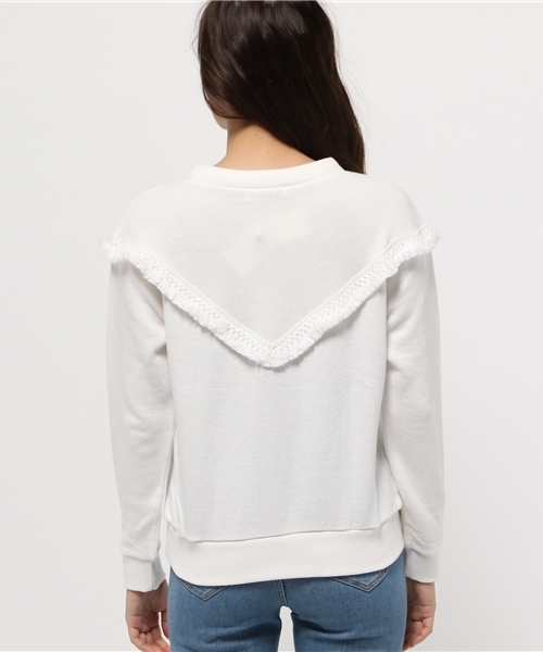 OUTLET（アウトレット）の「【CAPRICIEUX LE'MAGE】フリンジスエットPO（Tシャツ/カットソー・レディース・ホワイト/ネイビー・FREE）」の5枚目の写真