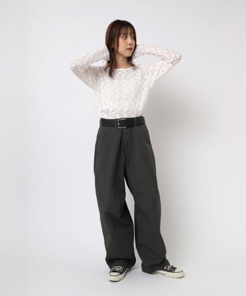 RNA（アールエヌエー）の「M2406 フラワージャガードシアーロンＴ（Tシャツ/カットソー・レディース・ホワイト/ブラック/ライトイエロー・MEDIUM）」の8枚目の写真