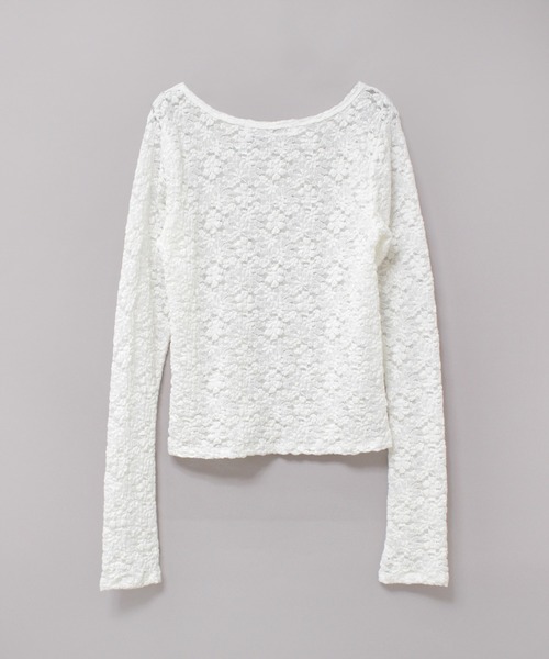 RNA（アールエヌエー）の「M2406 フラワージャガードシアーロンＴ（Tシャツ/カットソー・レディース・ホワイト/ブラック/ライトイエロー・MEDIUM）」の7枚目の写真