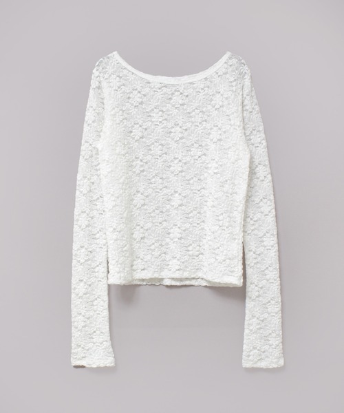 RNA（アールエヌエー）の「M2406 フラワージャガードシアーロンＴ（Tシャツ/カットソー・レディース・ホワイト/ブラック/ライトイエロー・MEDIUM）」の6枚目の写真