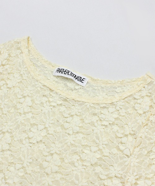 RNA（アールエヌエー）の「M2406 フラワージャガードシアーロンＴ（Tシャツ/カットソー・レディース・ホワイト/ブラック/ライトイエロー・MEDIUM）」の14枚目の写真